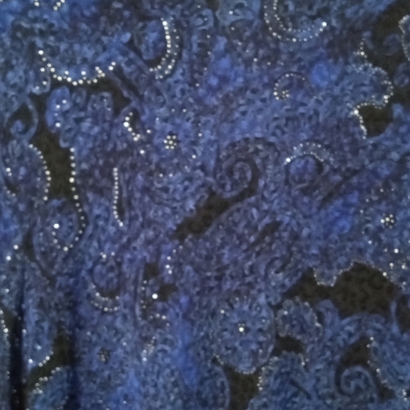 JM Collection Navy and Black Cardigan With Built In Top - Picture 5 of 5